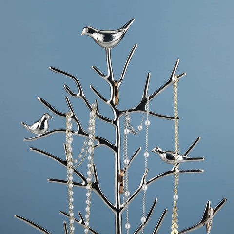 Dope Tree Tower Jewelry Rack With Metal Tray, Luxury Color Hanging Organizer for rings, earrings, necklaces and bracelets