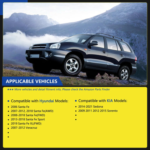 Heavy Duty Rear Abs Wheel Speed Sensor Pair For Hyundai Santa Fe Veracruz Kia Sorento on a scenic mountain backdrop.