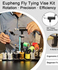 Top Shelf Rotary Fly Tying Vise With True Dual Bearing Spin And Heavy Duty Carbon Steel Jaws Rotates Dead Smooth Every Time used by a user.