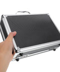 Heavy Duty Aluminum Tool Box With Secure Combination Lock, Boss Grade Hardware Organizer Case being held.