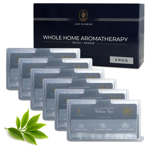 White Tea Scented Whole Home Air Freshener System For HVAC Filters And Ducts, Odor Eliminator, Easy 6 Pack Filter Fresheners