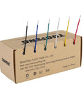 Solid 22 AWG Hookup Wire Kit With Six Color Coded Breadboard Wires displayed on packaging box