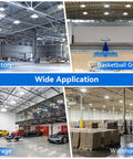 LED High Bay Light 150W 10 Pack With 22500 Lumens Two Color Temperature 4000K/5000K installed in factory, gym, garage, and warehouse
