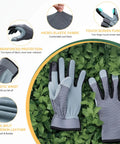 Womens Deerskin Leather Work Gloves With Breathable Back For Gardening And Yard Work, Great Grip, Touchscreen Feature