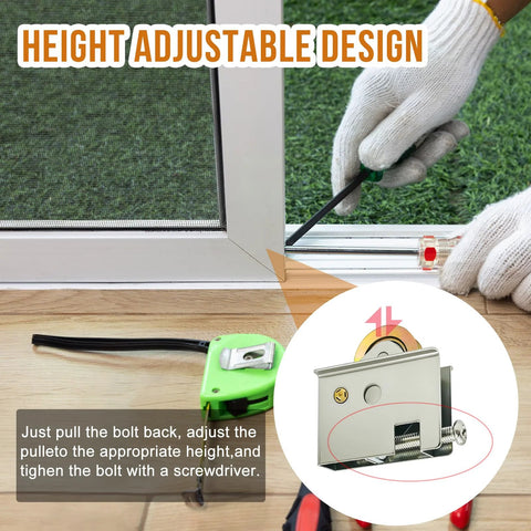 Two Pack Sliding Patio Door Rollers Replacement Kit With One And A Half Inch Steel Ball Bearing Wheels, Edge Adjustable