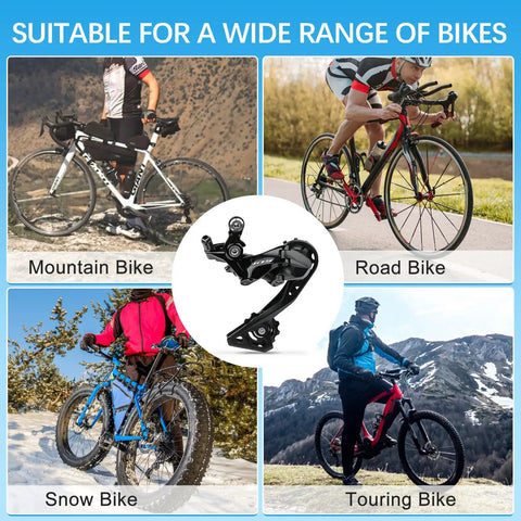 Image showing the versatility of 11 Speed Road Bike Derailleur Direct Mount RD R7000 GS Upgrade on different bikes.