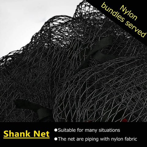 Close-up of two pack 7ft shank net for golf hitting nets indoor outdoor use for backyard practice durable polyester black frame safety net with sandbags fits 10x7 or 7x7 nets to catch errant shots.