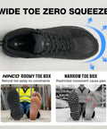 Top view of Steel Toe Work Boots For Men Built Tough Waterproof Slip-Resistant Wide-Toe Safety Shoes With EH Protection Zero Drop