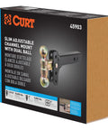 Box packaging of Slim Adjustable Channel Mount With Dual Ball Hitch For Trailers, Two Inch Shank, Ten Thousand Pound Capacity