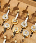 Watch Winder Repair Tools Kit For Watchmakers 20 Model Set in a wooden box with metal winders visible