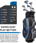 Women Gold TP 11-Piece Complete Golf Club Set Right Hand Petite, bag and clubs, easy swing, game ready fairway wood and irons