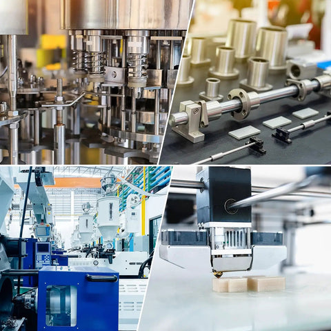 Industrial setup showcasing 8mm x 200mm Linear Motion Rods Set With Hardened Chrome Plated Coating HRC50 in machinery.