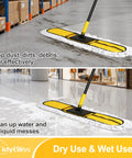 Pro Level Heavy Duty 36 Inch Commercial Dust Mop With Adjustable Telescoping Handle Industrial Janitor Broom Built Tough To Sweep Warehouse Floors No Hassle Easy Clean on smooth floor cleaning.