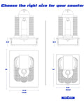 Technical diagram for Tempered Glass Drawer Organizer Holder for Nespresso VertuoLine Pods Fits 21 Large Or 30 Small Pods Black Finish