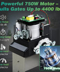 Beefy 750W Automatic Sliding Gate Opener Kit With App Control And Four Remotes, motor capable of pulling gates up to 4,400 lbs