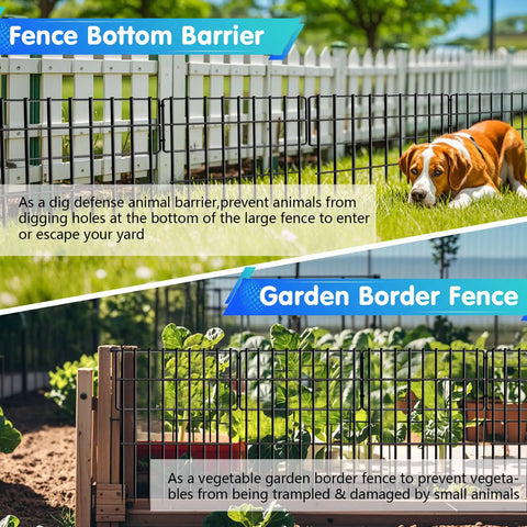 No Dig Fence For Dogs And Small Pets 28 Ft Long 17 In High Metal Barrier Panels With 1.2 Inch Gap Guard Rustproof garden use.