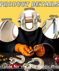 Close-up of 4 Piece 3/8 Inch Clevis Slip And Grab Hook Set With Safety Latch, Heavy Duty Forged Steel G70, showing smooth hook details.