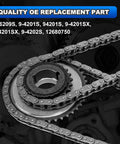 Close-up of Drop In Ready Timing Chain Kit with guide tensioner crankshaft phaser and sprocket for 2.0L 2.2L 2.4L GM engines