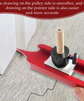 Nail Every Tricky Angle Flawlessly With This Precision Contour Gauge And Scribing Tool showing red aluminum tool tracing complex curves.