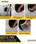 Step-by-step installation guide of Dryer Lint Trap Screen Replacement for LG and Kenmore Elite Dryers Fits DLE3170W DLE3400W