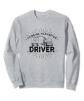 Funny Combine Harvester Driver Sweatshirt With Threshing And Harvesting Machine Design, grey, cotton blend, farm life enthusiasts