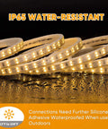 82Ft Dimmable LED Rope Lights With Double Row Lit Warm White 3000K Cold Weather Ready Outdoor IP65 Waterproof Close-up