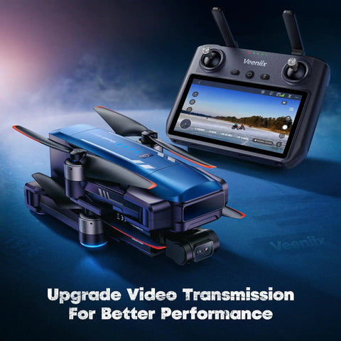 V11PRO RC2 Drone With 8K Camera And 3 Axis Gimbal Remote With Screen showcasing controller with touchscreen