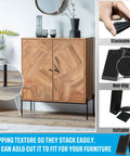 All Purpose Furniture Levelers And Rubber Shims Set 32 Piece Jar 2 Inch Wedges shown under cabinet leg in room