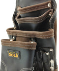 Oil Tanned Leather Tool Pouch For Carpenters With 10 Pockets And 2 Hammer Holders Heavy Duty Construction Pouch