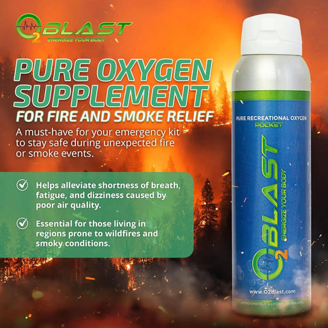 Pure Oxygen Canister For Quick Recovery And Sharp Focus, 4L Portable Oxygen, 3 Pack With Flip Top Cap, display with fire background