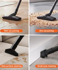 Heavy Duty 4 Gallon Wet Dry Shop Vacuum With 5.5 Peak HP Blower Function for versatile wet and dry cleaning applications.