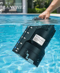 Rock Solid Automatic Sump Pump With Heavy Duty Motor submerged in pool water, showcasing its design and functionality.