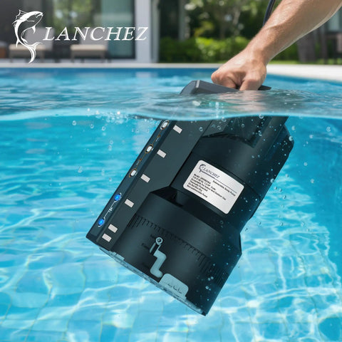 Rock Solid Automatic Sump Pump With Heavy Duty Motor submerged in pool water, showcasing its design and functionality.