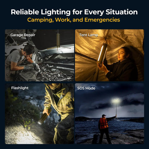 Upgraded Telescopic Camping Light With 15600mAh Battery Rotatable Lantern in use for repair, tent lamp, flashlight, SOS mode