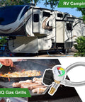15 Inch RV Propane Hose With Gauge Stainless Steel Braided Camper Gas Hose 2 Pack One Quarter NPT Male To QCC1 Quick Connect