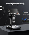4.3 Inch IPS Digital Microscope 1000X With Built In Lights For Coin Collectors And DIY Lab Projects Crystal Clear Images On A Bright Screen Easy USB Viewing, rechargeable battery