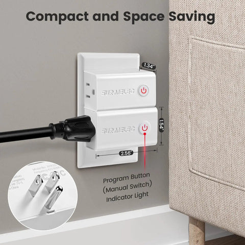 Wireless Wall Switch Kit With Remote Outlet Control Decorator Rocker For Plug In Pendant Lights And Small Appliances 15 Amp 100 Ft RF Range No Wiring No WiFi Makes It Easy To Add A Wall Switch Anywhere, showing compact design behind a couch.