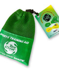 Pack Of 10 Golf Practice Lanyards For Alignment And Swing Training Indoors And Outdoors, bag and lanyards visible