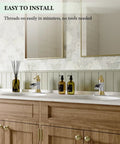 Double sink with Waterfall Bathroom Faucet For 1 Or 3 Holes, Widespread Single Handle, Dope Gold And Chrome Finish in rustic vanity