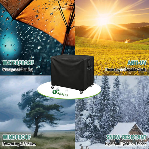 Heavy Duty Waterproof Outdoor Grill Table Cover For Feasto Gas Grill Table And Bar Cart Protects Against Dust Sun Rain And Water While Fitting 36 Inch Long By 24 Inch Wide By 36 Inch High Black