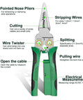 Diagram of Eight In One Wire Stripper Tool With Non Contact Voltage Detector And Insulated Safety Handles For Electricians And DIYers
