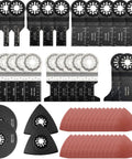 Do It All Oscillating Tool Blades Kit 57Pc Quick Release Set including various blades and sanding pads for cutting and sanding tasks.