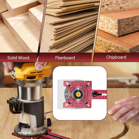 Pro Grade Router Jig Kit 2025 4 In 1 Woodworking Guide System with solid wood, fiberboard, chipboard cutting detail