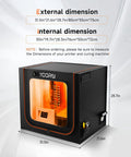 Dual Resin 3D Printer Enclosure With Vent Kit And LED Light Odor Busting Dustproof And Noise Reduction Large Internal Space