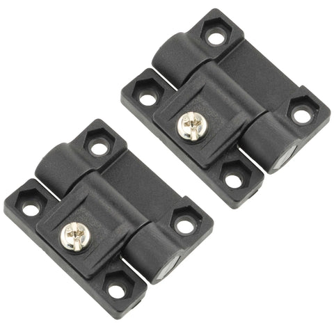 Adjustable Torque Position Cabinet Box Hinge Black Plastic 2 Pack With Modern Style And Unfinished Finish, side view