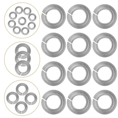 One Hundred Pcs 1/4 Inch Stainless Steel Spring Lock Washers Set For Industrial Fastening And Anti Loosening Applications With 304 Stainless Steel Split Repair Washers Kit Heavy-Duty Jobsite Ready, 304 stainless spring lock washers