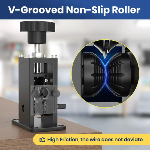 Drill Powered Copper Wire Stripping Tool For 16AWG To 300MCM Copper Wire with V-Grooved Non-Slip Roller