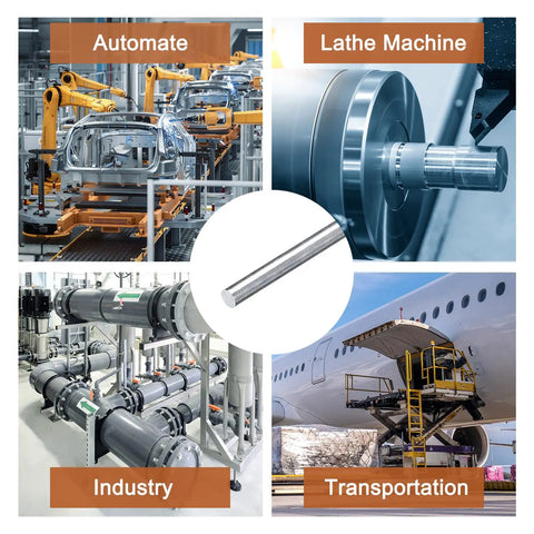 Image showing uses of Five Pack Round Aluminum Rods Five Sixteenths Inch Diameter Twelve Inch Long 6061 Aluminum Bar Stock in industrial settings.