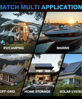 12V 100Ah LiFePO4 Battery With Bluetooth 5.0 And 100A BMS Low Temp Protection for marine, RV, solar, off-grid applications