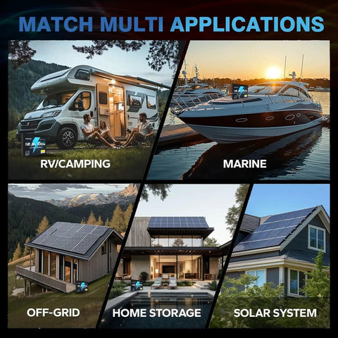 12V 100Ah LiFePO4 Battery With Bluetooth 5.0 And 100A BMS Low Temp Protection for marine, RV, solar, off-grid applications